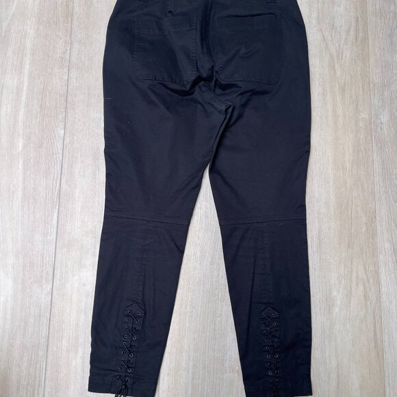 A.L.C. High Waist Black Pants with lace up bottoms. - Picture 3 of 8